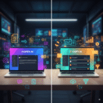 Jasper vs Copy.ai comparison 2025 - AI writing tools interface split screen showing marketing automation workflows and content creation features for enterprise teams